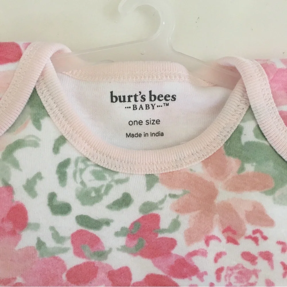 Burt’s Bees Baby 5 Lap Shoulder Bibs Organic Cotton Floral Solid Stripe NEW